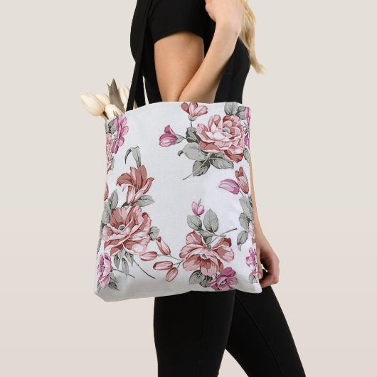  Chic Shabby Girly Flowers Tote Bag (Dichtbij)