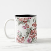  Chic Shabby Girly Flowers Tweekleurige Koffiemok (Links)