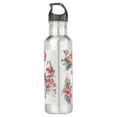  Chic Shabby Girly Flowers Waterfles (Achterkant)