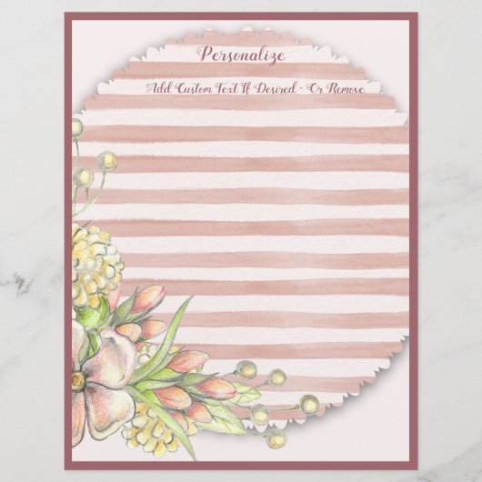 Chic & Shabby Pink Stripes Floral Bouquet (Voorkant)