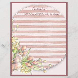 Chic & Shabby Pink Stripes Floral Bouquet