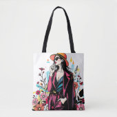 Chic Shades Botanische Kunst Dubbelzijdig👑🕶️ Tote Bag (Voorkant)