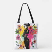 Chic Shades Botanische Kunst Dubbelzijdig👑🕶️ Tote Bag (Achterkant)