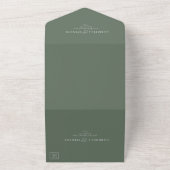 Chic Shades of Sage Green Wedding All In One Uitnodiging (Buitenkant)