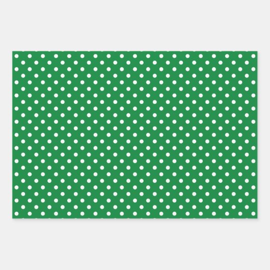 Chic Shamrock Mint Green White Polka Dots Pattern Inpakpapier Vel (Voorkant 3)