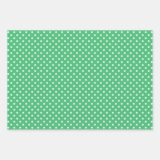 Chic Shamrock Mint Green White Polka Dots Pattern Inpakpapier Vel (Voorkant 2)