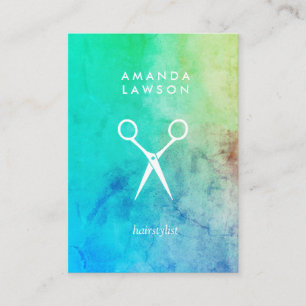 Chic Shears Bold Watercolor (afspraak) Afsprakenkaartje