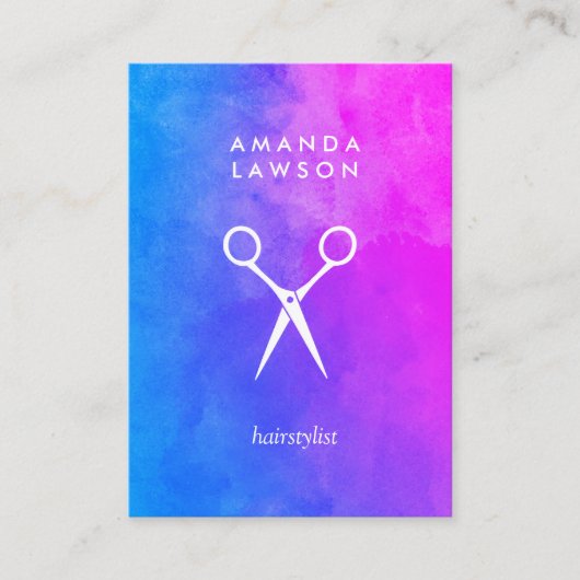Chic Shears Bold Waterverf (afspraak) Afsprakenkaartje (Voorkant)