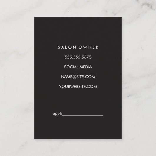 Chic Shears Bold Waterverf (afspraak) Afsprakenkaartje (Achterkant)