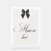 Chic 'She's Tying the Knot Black Bow Mimosa Bar Acryl Bord (Voorkant)