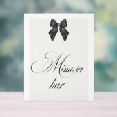 Chic 'She's Tying the Knot Black Bow Mimosa Bar Acryl Bord (Neutraal)