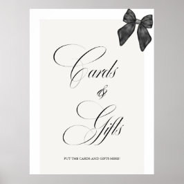 Chic 'She's Tying the Knot Black Bow Mimosa Bar Poster