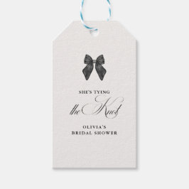 Chic 'She's Tying the Knot Black Bow Vrijgezellenf Cadeaulabel