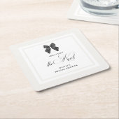 Chic 'She's Tying the Knot Black Bow Vrijgezellenf Kartonnen Onderzetters (Schuin)