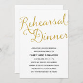 Chic Shimmer | Faux Gold Foil repetitie diner Kaart (Voorkant / Achterkant)