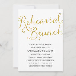 Chic Shimmer | Faux Gold Folie Repetitie Brunch Kaart