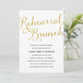 Chic Shimmer | Faux Gold Folie Repetitie Brunch Kaart (Staand voorkant)