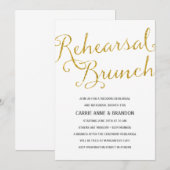 Chic Shimmer | Faux Gold Folie Repetitie Brunch Kaart (Voorkant / Achterkant)