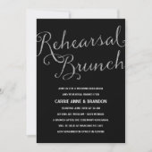 Chic Shimmer | Faux Silver Foil repesal Brunch Kaart (Voorkant)