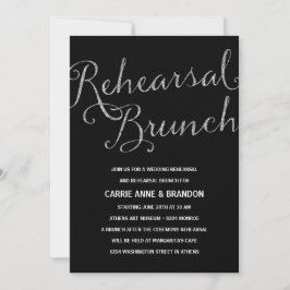 Chic Shimmer | Faux Silver Foil repesal Brunch Kaart