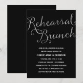 Chic Shimmer | Faux Silver Foil repesal Brunch Kaart (Voorkant / Achterkant)