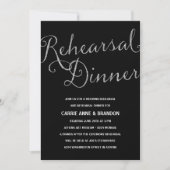 Chic Shimmer | Faux Silver Foil repesal Dinner Kaart (Voorkant)