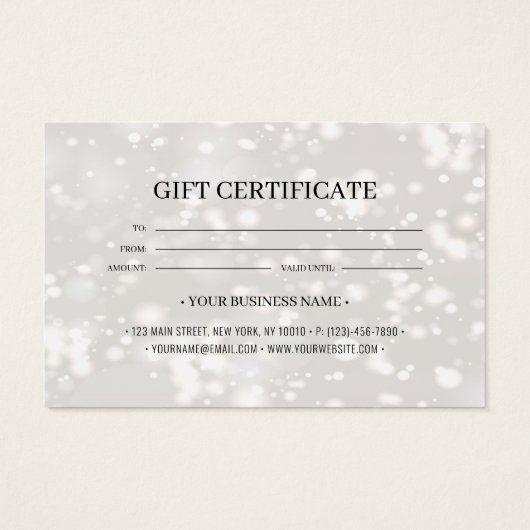 Chic Shiny Gepersonaliseerd Gift Certificate Kaart (Achterkant)