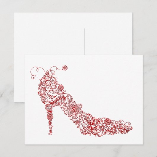 Chic Shoe ~ Briefkaart (Voorkant / Achterkant)