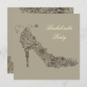 Chic Shoe ~ Invitaties Kaart (Voorkant / Achterkant)