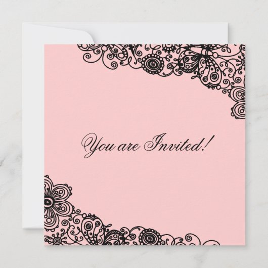 Chic Shoe ~ Invitaties Kaart (Achterkant)