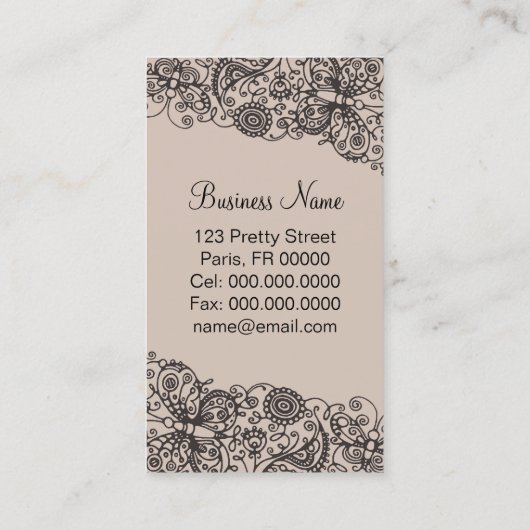 Chic Shoe ~ Visitekaartje (Achterkant)