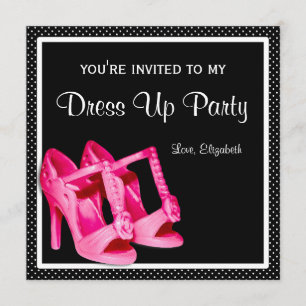Chic Shoes Girly Pink and Black Dress Up Party Kaart