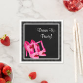 Chic Shoes Girly Pink and Black Dress Up Party Servetten (Insitu)