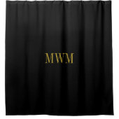 CHIC SHOWER CURTAIN_ BLACK/GOLD MONOGRAM DOUCHEGORDIJN (Voorkant)