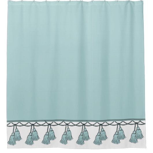 CHIC SHOWER CURTAIN_ STYLISH SEAFOAM TASSELS DOUCHEGORDIJN (Voorkant)