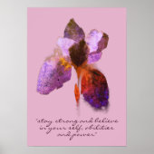 Chic Siberian Iris Flower Typography Inspiration Poster (Voorkant)