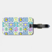 Chic Siciliaanse azulejo Amalfi Mediterrane tegels Bagagelabel (Achterkant horizontaal)