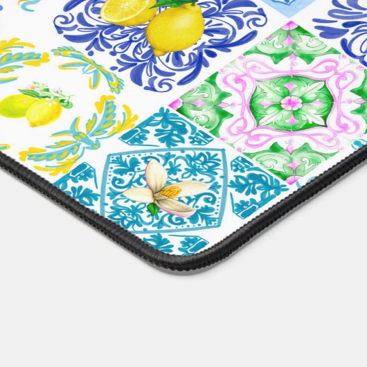 Chic Siciliaanse azulejo Amalfi Mediterrane tegels Bureaumat (Hoek)