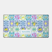 Chic Siciliaanse azulejo Amalfi Mediterrane tegels Bureaumat (Voorkant)