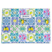 Chic Siciliaanse azulejo Amalfi Mediterrane tegels Groot Cadeauzakje (Voorkant)