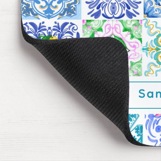 Chic Siciliaanse azulejo Amalfi Mediterrane tegels Muismat (Hoek)