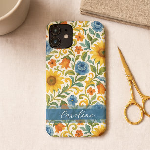 Chic Siciliaanse kleurrijke bladeren Floral Art Pa Case-Mate iPhone Case