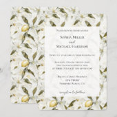 Chic Sicilian Summer Lemons Floral Wedding Kaart (Voorkant / Achterkant)