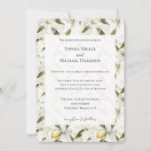 Chic Sicilian Summer Lemons Floral Wedding Kaart (Voorkant)