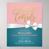 Chic Signature Cocktail Drink Menu Wedding Decor Poster (Voorkant)