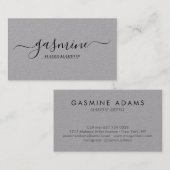 Chic Signature Premium Grey and Black Typography Visitekaartje (Voorkant / Achterkant)