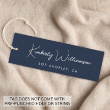 Chic Signature Schrift Blau Hang Tag