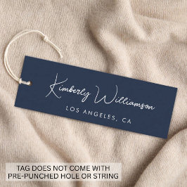 Chic Signature Schrift Blau Hang Tag Mini Visitekaartje