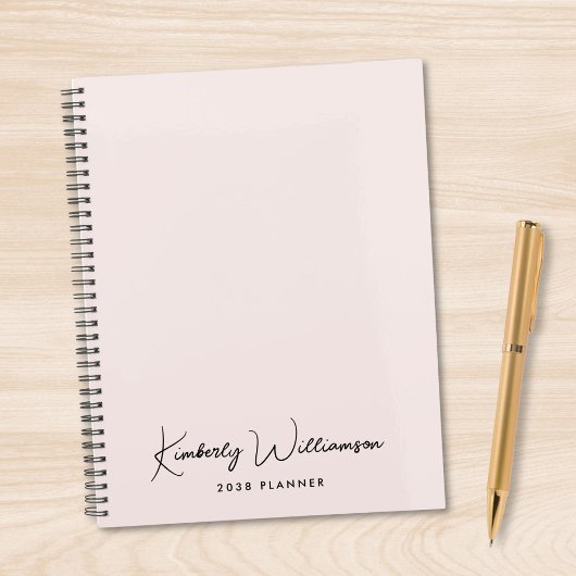 Chic Signature Schrift Monogram Roze Planner