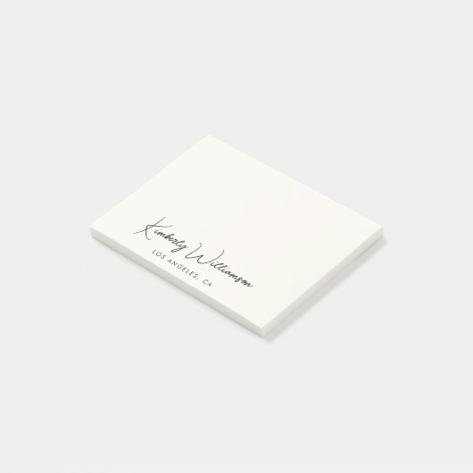 Chic Signature Script Cream Post-it® Notes (Schuin)